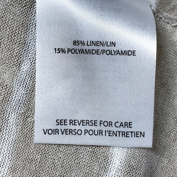 Judith & Charles Linen Poppy Stripe Sweater Top in Grey Taupe - Picture 9 of 11